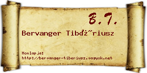 Bervanger Tibériusz névjegykártya